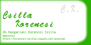 csilla korencsi business card